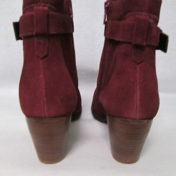 Diba Burgandy Buckle Sleek Bootie with Side Zipper and Block Heel-NWT - Picture 6 of 15